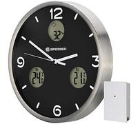 BRESSER MyTime Io NX Horloge murale radio pilotée avec Mesure de Temperature et Humidité - Diamètre 30 cm