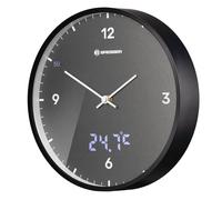BRESSER MyTime LEDsec Horloge murale 24 cm avec affichage de la température (anthracite)