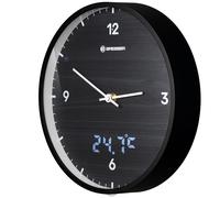 Bresser Horloge murale MyTime LEDsec 24 cm avec affichage de la température