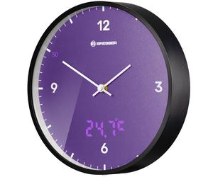 BRESSER MyTime LEDsec Horloge murale 24 cm avec affichage de la température