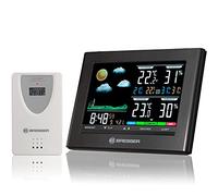 Bresser Neomeo 7007330 Station Météo Sans Fil Avec Prévision Météo, Indicateur De Qualité De L’air, Réveil Capteur Extérieur De Température Et D’humidité De L’air, Noir