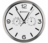 Bresser Optics MyTime Réveil à quartz Acier inoxydable et Blanc