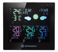 BRESSER Quadro Neo C Thermo-hygromètre avec 3 capteurs extérieurs et prévisions météorologiques schwarz