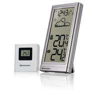 Thermomètre de jardin Bresser Station météo RC Temp Argent -