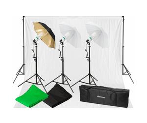 Bresser - Set d'Éclairage Lumière du Jour et de Fond de Studio 1600W BR-2120