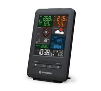 BRESSER Station de base supplémentaire pour station météo sans fil Beaufort 5 en 1 avec indicateur de température intérieure et réveil intégré avec fonction d'avertissement de glace, noir