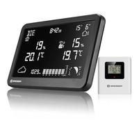 Bresser Station Météo Sans Fil avec Capteur Extérieur Température Humidité Prévisions Hygromètre Réveil Écran Couleur