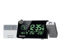 Bresser Station météo sans fil avec projection, changement de couleur, prévisions météorologiques, avertissement gel, 256 couleurs d'affichage, 2 alarmes, capteur extérieur inclus