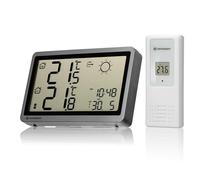Bresser Station Météo Sans Fil MeteoTemp HZ Prévision Météo Température Extérieure Intérieure Horloge Radio DCF Alerte Gel
