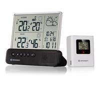 Station météo radio Bresser avec capteur extérieur écran transparent température humidité réveil