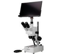 BRESSER Stéréomicroscope ICD Advance Zoom 10x-160x avec caméra microscope MikroCam Mini Full HD HDMI et écran Mini HDMI Full HD (13,3")