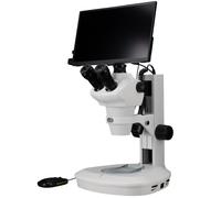 Bresser Microscope stéréo Zoom 8-50x éclairage LED Incident transmitted caméra HDMI autofocus écran 13,3" Noir