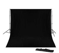 Bresser Système de Fond avec Tissu en Coton, Solution Portable, 2 Trépieds, Barre Transversale 150-300 cm, Tissu de Fond 3x4 m, Idéal pour la Photographie et la Vidéographie