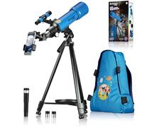 Télescope à objectif BRESSER JUNIOR 70/400 avec sac à dos (bleu)