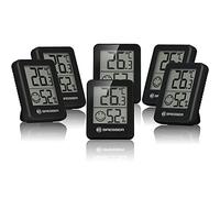 Bresser Temeo Hygro – Lot de 6 thermo-hygromètres à poser ou monter au mur, indicateur climat Noir
