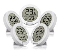 Bresser Thermo-Hygromètre Smile, Set de 5, Mesure de Température et d'Humidité, Contrôle de l'Humidité de l'Air, Prévention de la Moisissure, Indicateur de Confort de l'Air