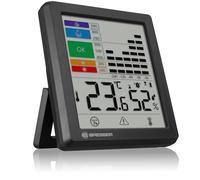Bresser Thermomètre hygromètre avec avertissement de moisissure, indicateur de couleur, gestionnaire de climat intérieur, mesure la température et l'humidité, alarme grippe/chaleur, historique
