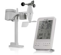 Bresser Station météo Wetter Center 5-in-1 – radio, capteur extérieur, prévisions météo – Blanc