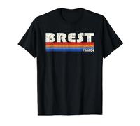 Brest France Retro 70s 80s Style T-Shirt Graphique avec Valeur