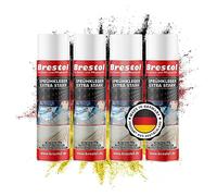 BRESTOL® Colle en spray extra forte - Colle industrielle avec tête de pulvérisation réglable - Séchage rapide et dosage précis - Colle en spray pour mousse, bois, métal, plastique, etc. 4 x 500 ml