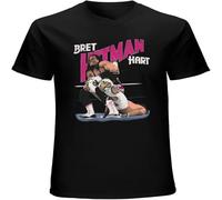 Bret Hitman Hart Men's T Shirt Casual Graphic Tees Black L