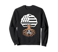 Bretagne Arbre - Racines Bretonnes Triskell et Gwenn ha Du Sweatshirt