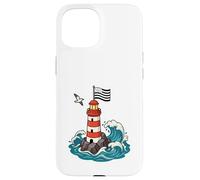 Bretagne Bord de Mer - Phare Breton et Drapeau Gwenn Ha Du Coque pour iPhone 15