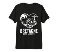 Bretagne dans Le Cœur Triskell Phare Breton Mer Océan T-Shirt Haut de Gamme