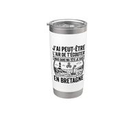 Bretagne dans ma tête Humour pour Breton Breizh Gobelet isotherme en acier inoxydable double paroi