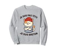 Bretagne Homme Breton Chat Têtu - Marinière Humour Identité Sweatshirt