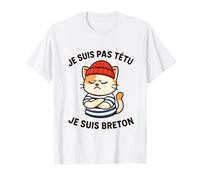 Bretagne Homme Breton Chat Têtu - Marinière Humour Identité T-Shirt