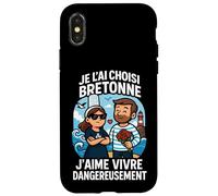 Bretagne Homme Couple Breton - Bretonne Têtue Humour Coque pour iPhone X/XS