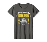 Bretagne Humour Je suis Au Régime Breton T-Shirt, Femme, Asphalte, S