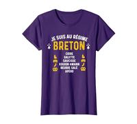 Bretagne Humour Je suis Au Régime Breton T-Shirt, Femme, Violet, L