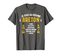 Bretagne Humour Je suis Au Régime Breton T-Shirt, Homme, Asphalte, M