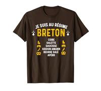 Bretagne Humour Je suis Au Régime Breton T-Shirt, Homme, Marron, 3XL