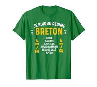 Bretagne Humour Je suis Au Régime Breton T-Shirt, Homme, Vert Kelly, M