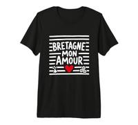 Bretagne Mon Amour Bretonne Breton Cœur Triskell et Hermine T-Shirt Haut de Gamme