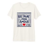 Bretagne Mon Amour Bretonne Breton Cœur Triskell et Hermine T-Shirt Haut de Gamme