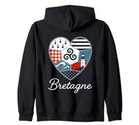 Bretagne Patchwork Bretonne Triskell Cœur Breton Sweat à Capuche