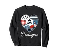 Bretagne Patchwork Bretonne Triskell Cœur Breton Sweatshirt