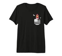 Bretagne Phare Breton Poche Drapeau Gwenn Ha du Marin Homme T-Shirt Haut de Gamme