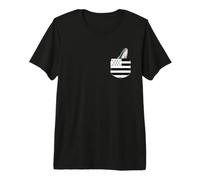 Bretagne Poisson Poche Pêcheur Breton Gwenn Ha du Marin T-Shirt Haut de Gamme