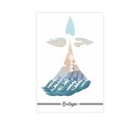 Bretagne Poster sur toile pour décoration murale de salon, chambre à coucher, sans cadre 30 x 45 cm