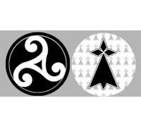 Bretagne triskèle et Hermine (2 fois 9cm) Sticker/autocollant