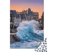 Bretagne Ville côtièrePuzzle 1000 Pièces en Papier Recyclé pour Amateurs De Puzzles Entraînement Cognitif Amusement par Temps De Pluie 70x50cm/1000pcs