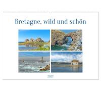 Bretagne, wild und schön (Wandkalender 2027 DIN A2 quer), CALVENDO Monatskalender: Zerklüftete Küsten, starke Brandung und mächtige Gezeiten prägen die größte Halbinsel Frankreichs, die Bretagne.