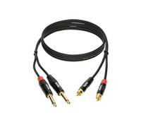 Bretelle 2x RCA mâles / 2x Jacks mâles TS, 6m Câble Bretelle