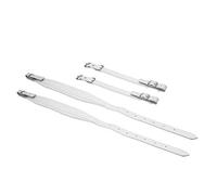 Bretelles Accordéon Réglables en Cuir PU, 84 cm, Noir/Rouge/Blanc - Confort Amorti, Coussin Mousse Antifatigue, Idéal Pratique Longue (Blanche)