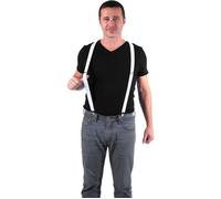 Bretelles blanches réglables Party Pro - largeur 2,5 cm - taille unique adulte